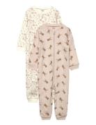 Nightsuit -Zipper Pyjama Sie Jumpsuit Haalari Cream Pippi