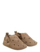 Slippers Suede Emb. Aamutossut Sisäkengät Beige En Fant