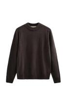 Akrico Lambswool Knit Tops Knitwear Round Necks Brown Anerkjendt