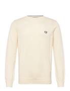 Pique Stitch Jumper Tops Knitwear Round Necks Cream Fred Perry