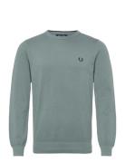 Pique Stitch Jumper Tops Knitwear Round Necks Blue Fred Perry