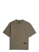 Badge Boxy R T Tops T-shirts Short-sleeved Khaki Green G-Star