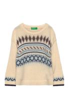 Sweater L/S Tops Knitwear Pullovers Beige United Colors Of Benetton
