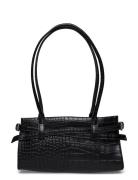 Croco Buckle Shoulder Bag Bags Top Handle Bags Black Gina Tricot