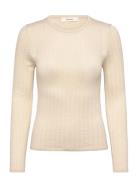Slfnaja Tight Ls Knit O-Neck Tops Knitwear Jumpers Cream Selected